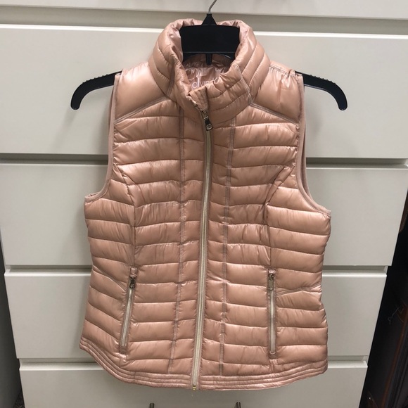 Calvin Klein Quilted Puffer Vest in Metallic Blush - Picture 1 of 5